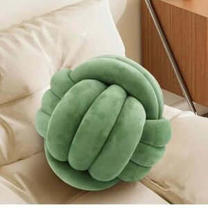 Knot Pillow Ball, Handmade Decorative Throw Pillow, Soft Round Knotted Cushion